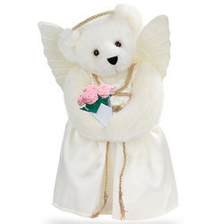 Angel Teddy Bear with Pink Roses