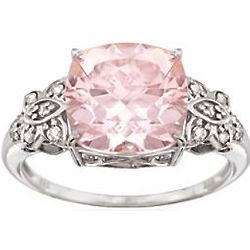 Morganite and Diamond Ring in Sterling Silver