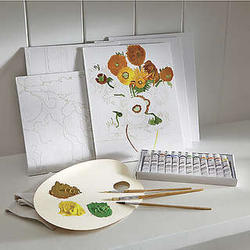 Floral Artist Kit with Paints, Brushes, and Boards