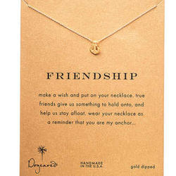 Dogeared Friendship Anchor Gold Dipped Necklace