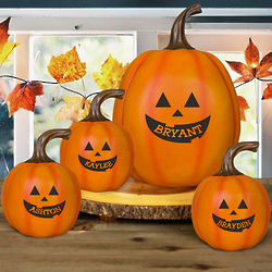 Personalized Jack-O-Lantern Pumpkin Doorstep Decoration