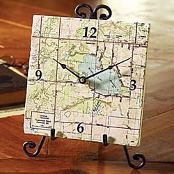 My Town US Topographical Map Clock