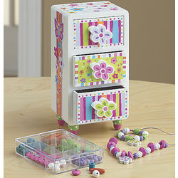 Little Girls Dazzling Beads Jewelry Kit in a Jewelry Box