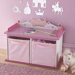 Personalized Princess Bench and Storage Cabinets