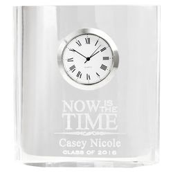 Personalized Now Is the Time Desk Clock