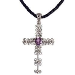 Shining Faith Amethyst Cross Necklace