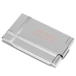 Personalized Business Card Holder with Intersecting Lines