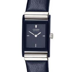 Stainless Steel Ladies' Watch with Rectangular Black Dial