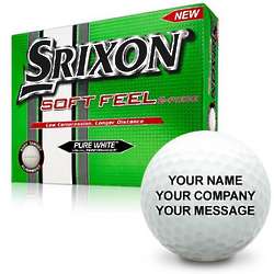 Personalized Srixon Soft Feel Pure White Golf Balls