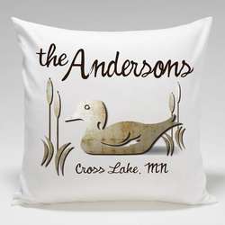 Wood Duck Cabin Throw Pillow