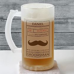 Groomsmen's Personalized Frosted Glass Beer Stein