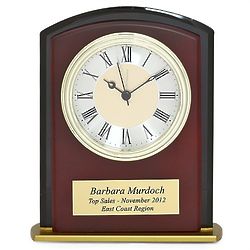 Square Arch Personalized Desk Clock With Logo Option