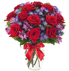 True Colors of the Heart 12 Red Rose Bouquet