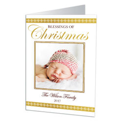 Blessings of Christmas Custom Photo Holiday Cards