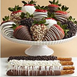 4 Dipped Pretzels and 12 Hand-Dipped Fancy Berries
