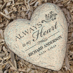 Engraved Memorial Heart Garden Stone