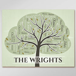 Personalized Family Tree Word-Art Canvas Print
