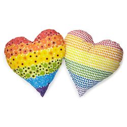 Flowers & Candy Rainbow Heart Pillow