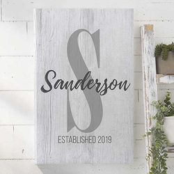 Farmhouse Personalized Initial Accent 16" x 24" Canvas Print
