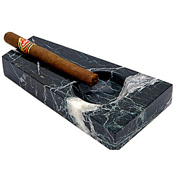Elongated Black Marble Cigar Ashtray