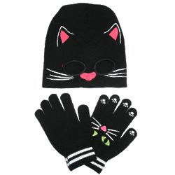 Kids Character Hat and Glow in the Dark Gloves Gift Set