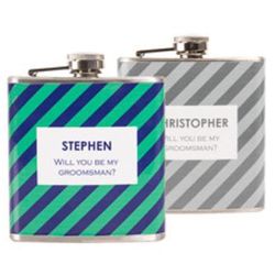 Personalized Striped Tie Pattern Custom Flask