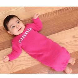 Personalized Knit Layette Gown