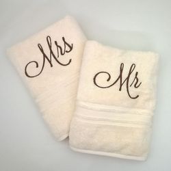 Mr. and Mrs. Personalized Towel Set
