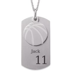 Personalized Stainless Steel Basketball Dog Tag