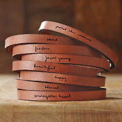 Leather Message Bracelet