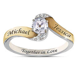 White Topaz Personalized Ring