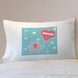 Elephant Love Personalized Kid's Pillowcase