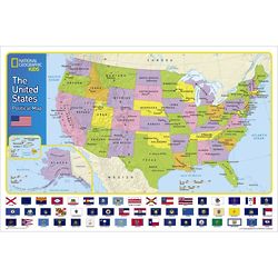The United States for Kid's Wall 36x24 Map
