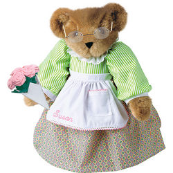 Grandmother Teddy Bear with Pink Roses
