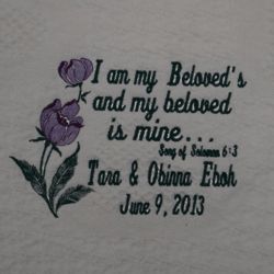 My Beloved Personalized Embroidered Wedding Afghan