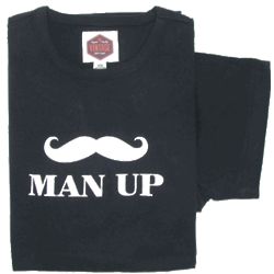 Men's Cotton Man Up Mustache Shirt