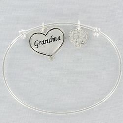 Silvertone Grandma Bangle Bracelet