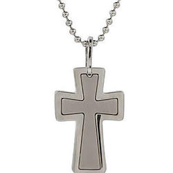 Personalized Bold Stainless Steel Cross Pendant