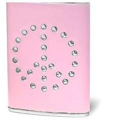 Peace Symbol Pink Leather Flask