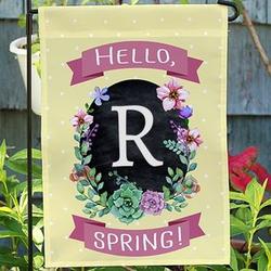Personalized Springtime Floral Welcome Garden Flag