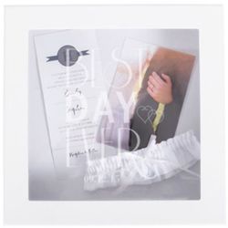 Personalized Best Day Ever White Wedding Wishes Shadow Box