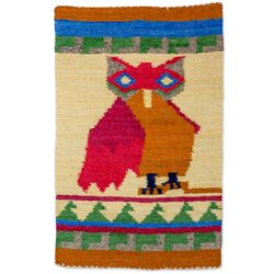 Mayan Owl Wool Area Rug
