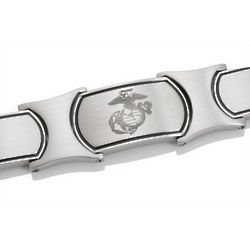 Men's Embossed and Stainless Steel US Marine Corps Bracelet