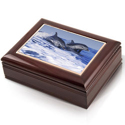 Dolphin Duo Musical Jewelry Box