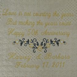 Anniversary Love Counts Personalized Embroidered Afghan