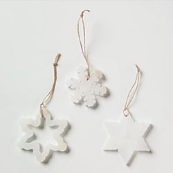 Alabaster Snowflake Ornaments