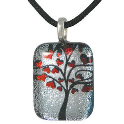 Heart Tree Glass Necklace