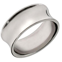 Concave Stainless Steel Wedding Band