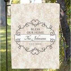 Personalized Bless Our Home Garden Flag