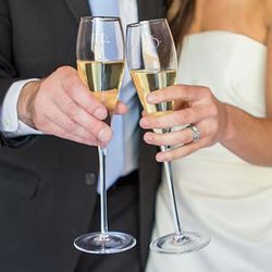 Mr. & Mrs. Gatsby Gold Rim Champagne Flutes